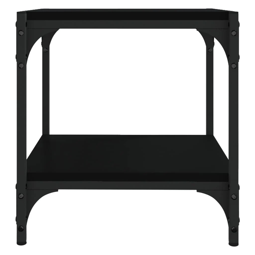 Mobile TV multimediale scaffale TV credenza mobile TV sala da pranzo soggiorno camera da letto 40 x 33 x 41 cm legno ingegnerizzato e acciaio nero 02_0026127