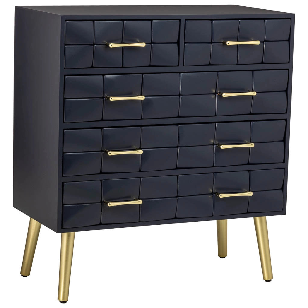 Cassettiera in legno nero 72.5x35x79h cm