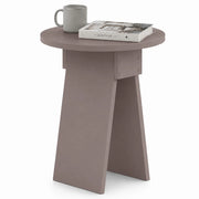 Tavolino Rotondo Moka da Soggiorno Design Minimal Tavolo Comodino 42x23.5x50 cm