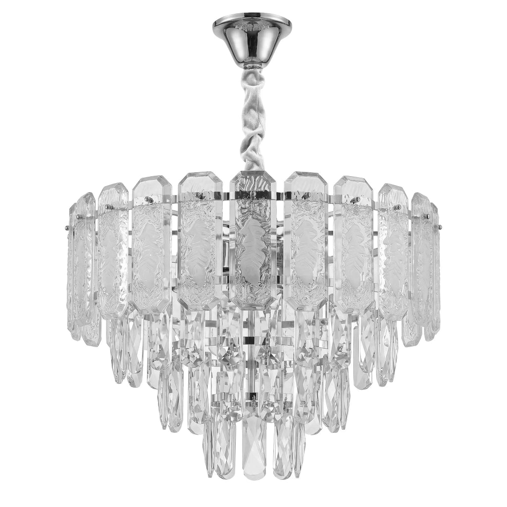 Lampada A Sospensione In Cristallo Swe087-cp 40cm Chrome