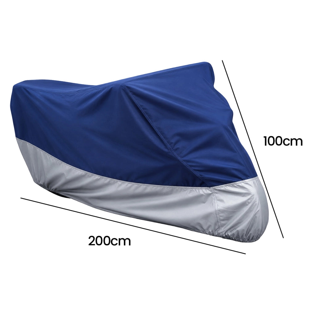 Copertura di Protezione per Moto in Tessuto Oxford 200x90x100cm Blu Avizar