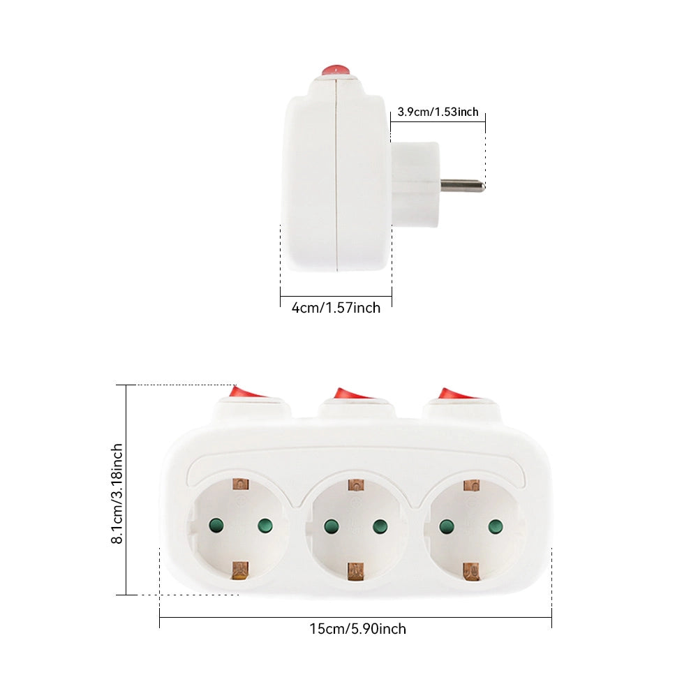 Adattatore Multipresa 3 in 1 con Interruttori ¨C Xylo ¨C Bianco