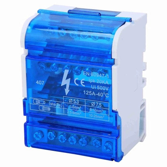 Cassa di distribuzione finale - 4 strati - Box di connessione - Resistenze al fuoco - Copertura trasparente - Corrente massima di 100A - Ideale per...