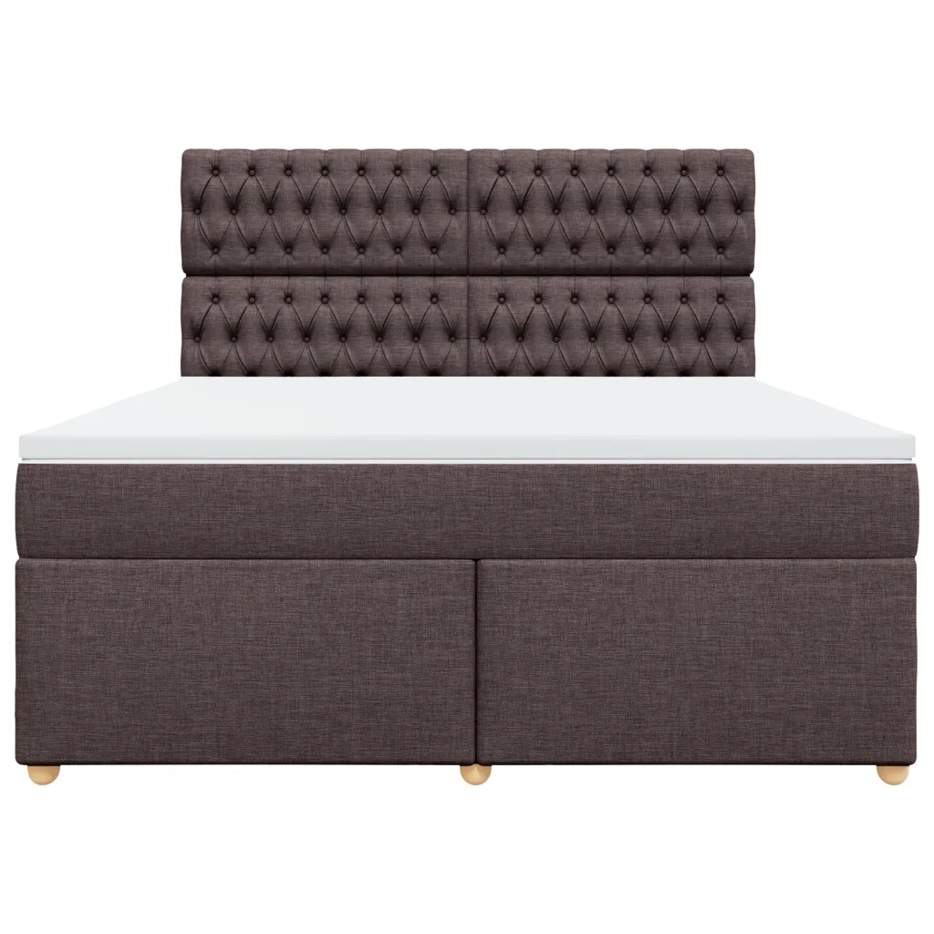 Giroletto a Molle con Materasso Marrone Scuro 180x200cm Tessuto