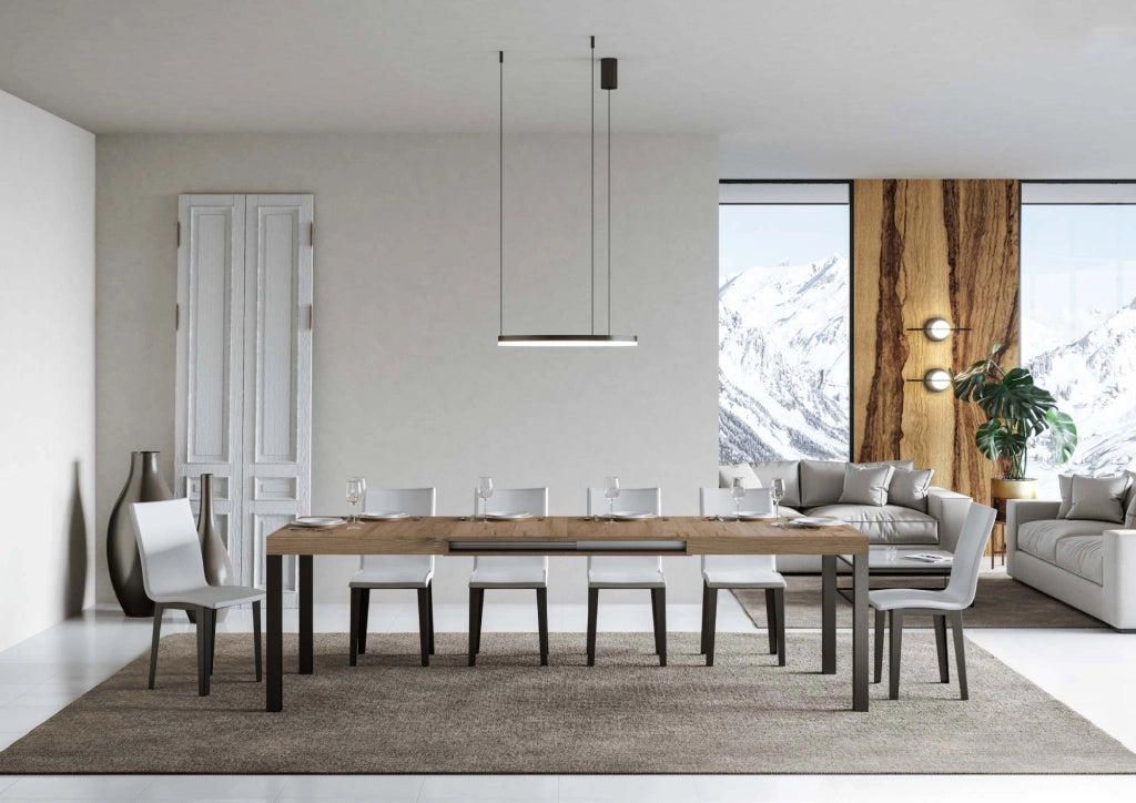 Tavolo allungabile 80x140/224 cm Every quercia natura telaio Antracite