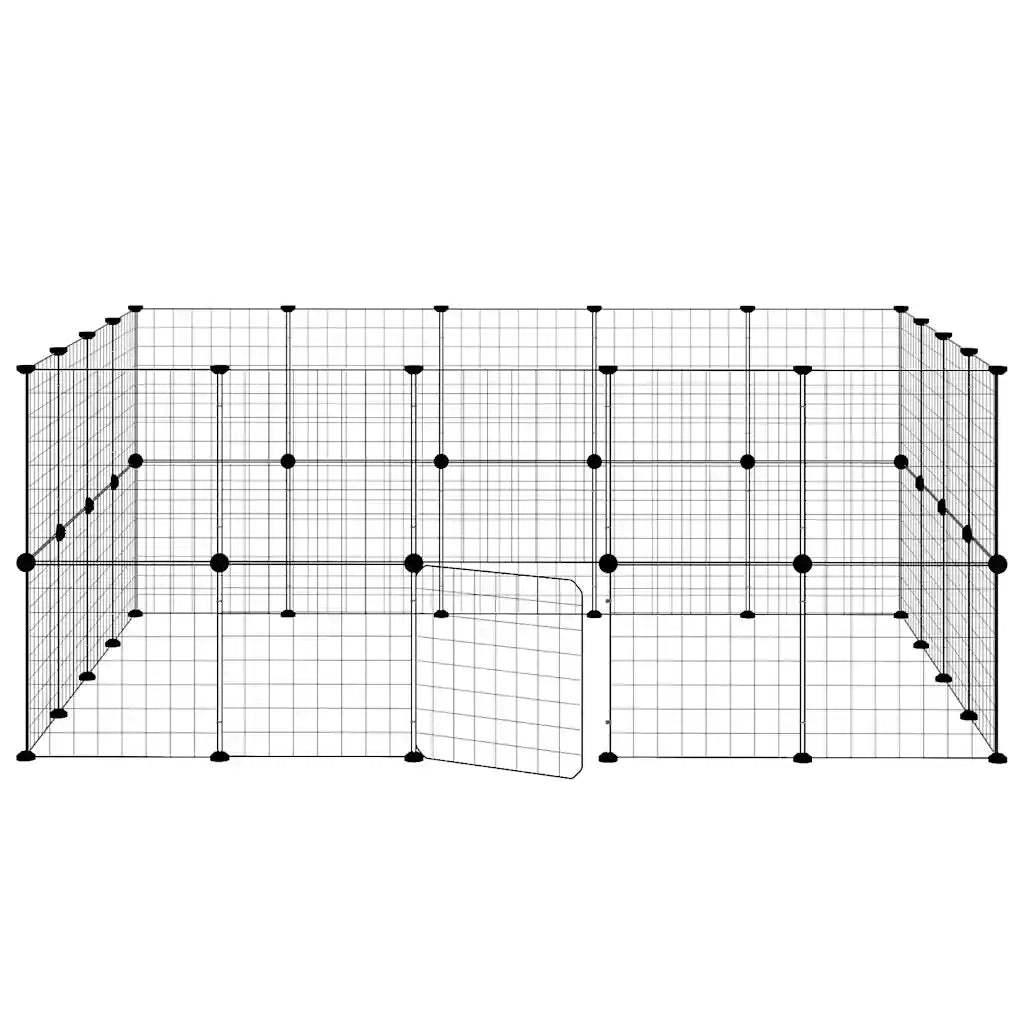 Gabbia per Animali 36 Pannelli con Porta Nera 35x35 cm Acciaio CFW8968142