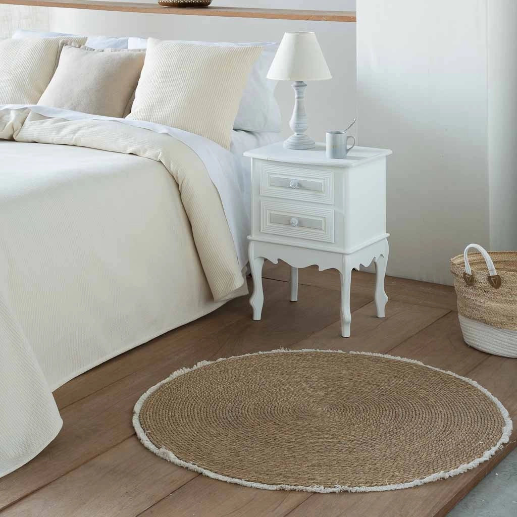 Tappeto marrone in fibra naturale intrecciato a mano d100x1h