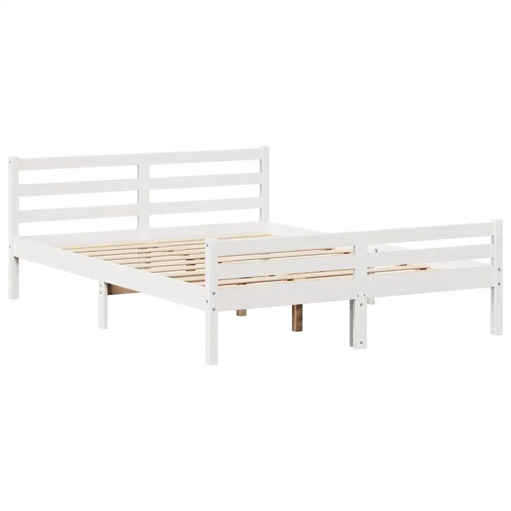 Letto Libreria senza Materasso Bianco 150x200 cm Legno di Pino 3322206