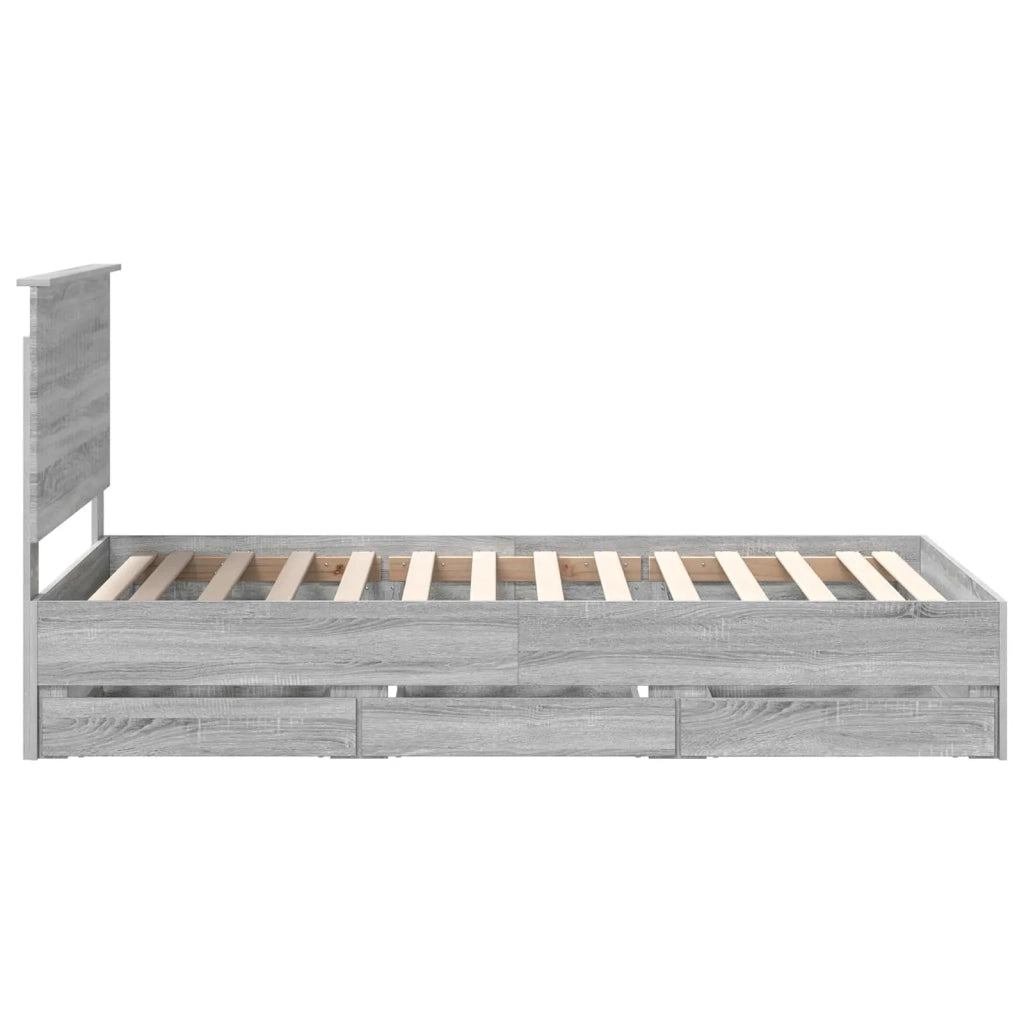 Letto singolo | Letto per adulti | Struttura del letto con cassetto Grigio Sonoma 100 x 200 cm