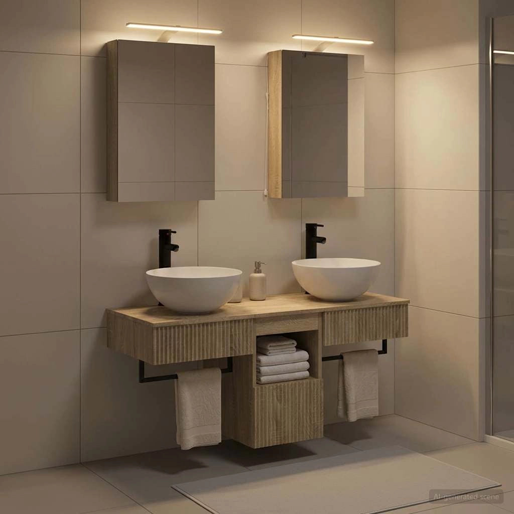 Set di Armadi da Bagno 5 pz Rovere Sonoma Legno ingegnerizzato 3406273