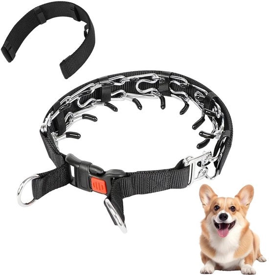 Cinturino per cani con funzione anti-abbaio - Lunghezza 50 cm - Cinturino metallico con cintura in nylon - Adatto per cani di piccola e media taglia - Qualità elevata