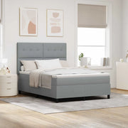Letto a molle con materasso Grigio chiaro 140 x 190 cm Tessuto 3339385