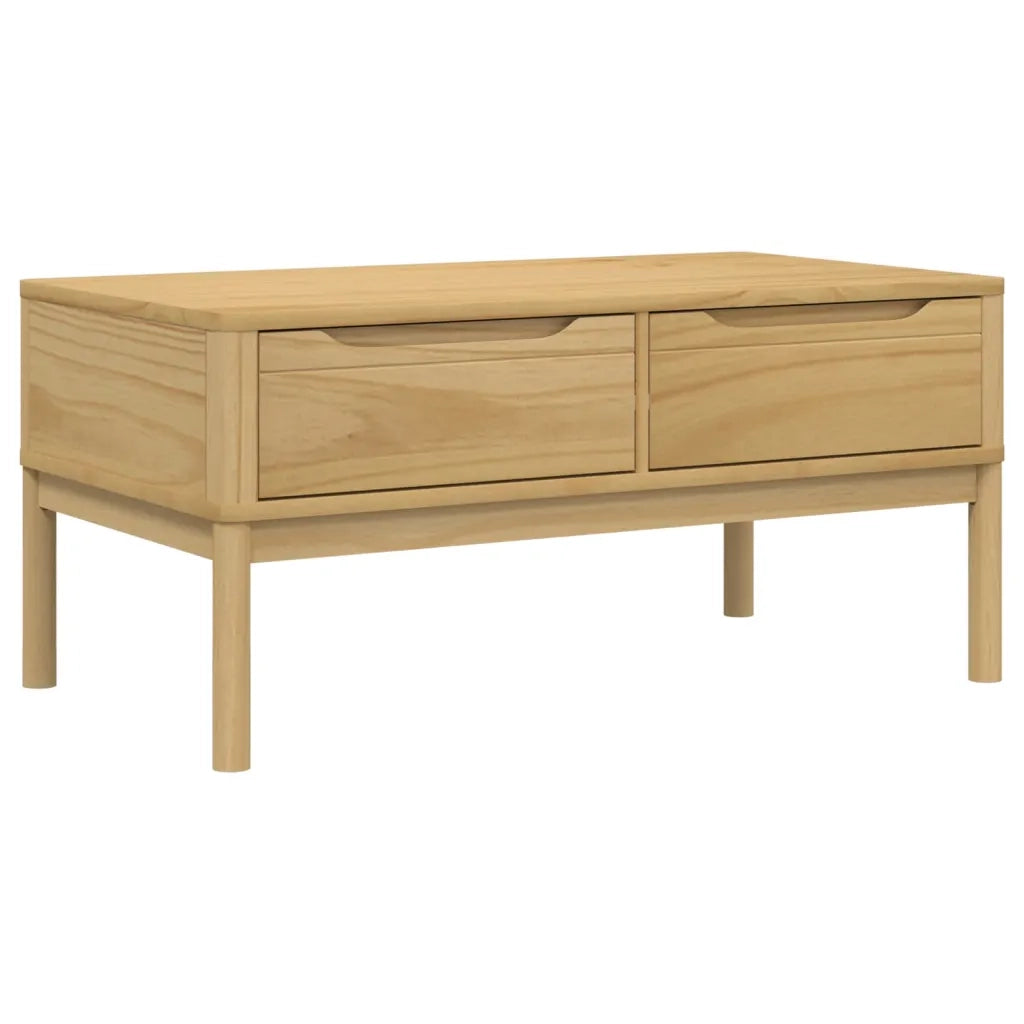 Tavolino FLORO Marrone Cera 99x55,5x45 cm in Legno di Pino 374017