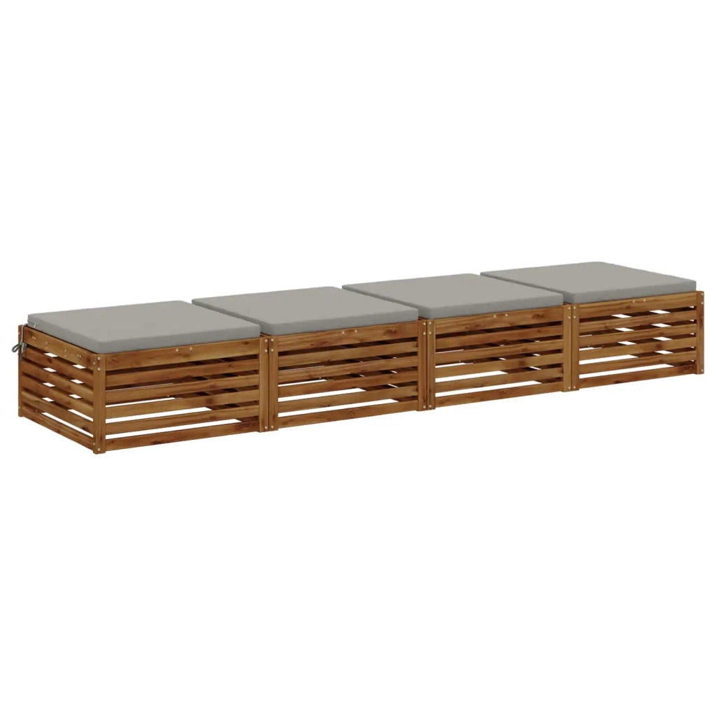 Cuscini per Sedia in 4 Pezzi SOEST 4 pz 100% Poliestere Grigio 945030