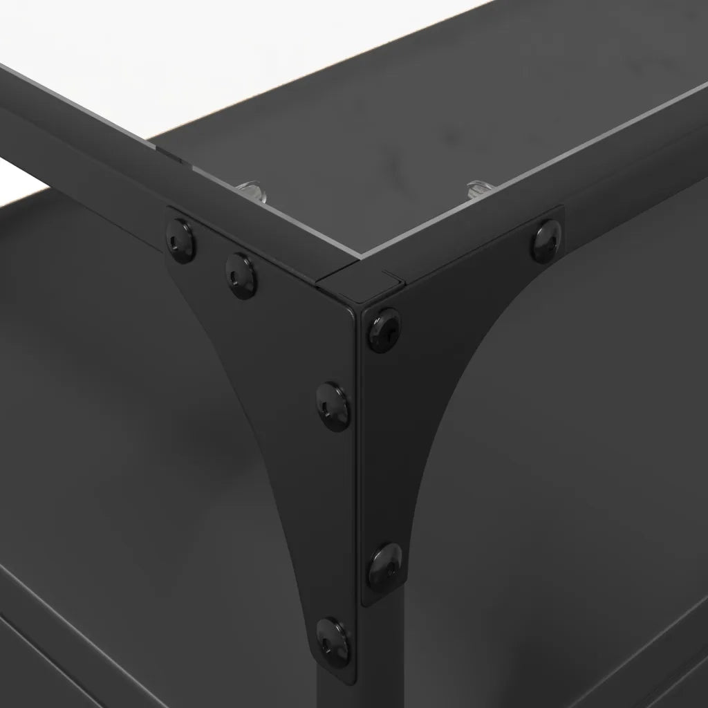 Mobile TV con Piano-Credenza TV-Console TV in Vetro Nero 98x35x51 cm Legno Multistrato