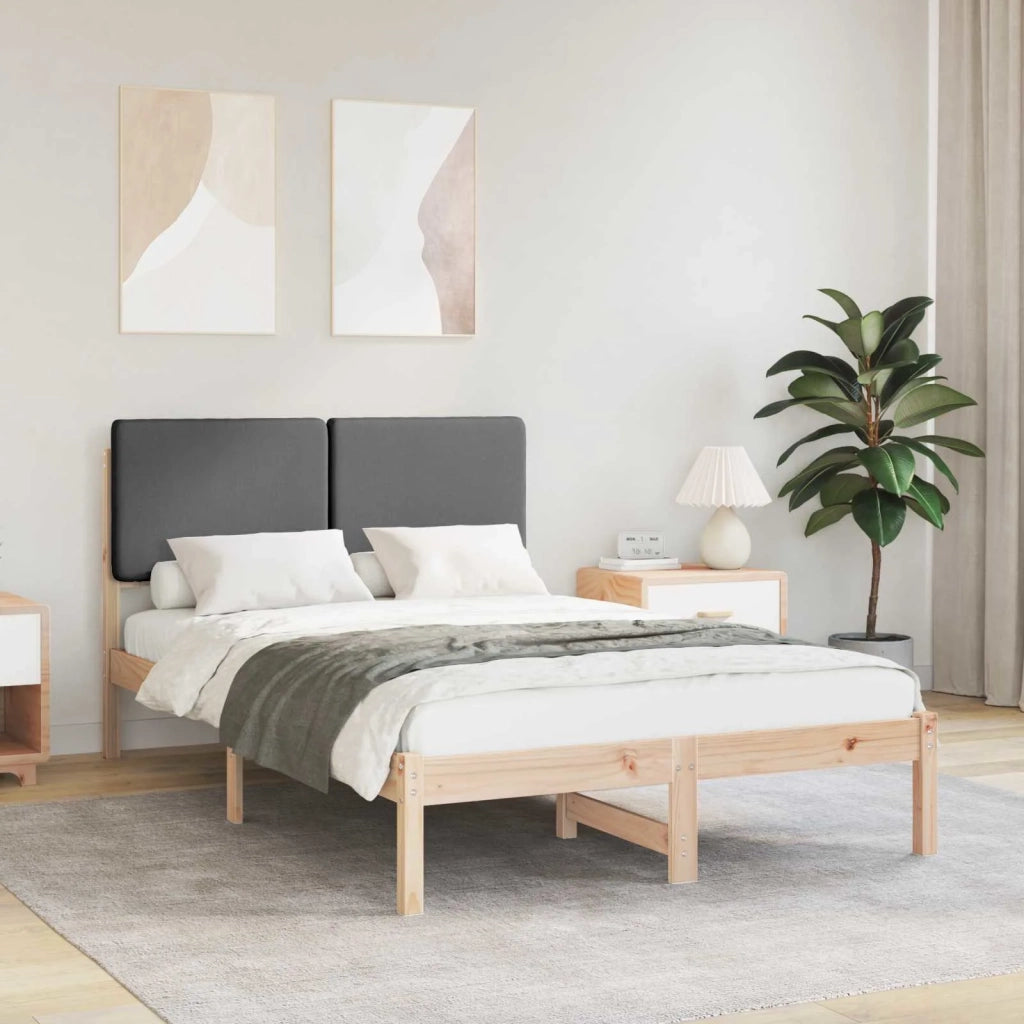 Letto matrimoniale | Letto per adulti | Letto con Testiera Rivestita Grigio scuro 120 x 200 cm