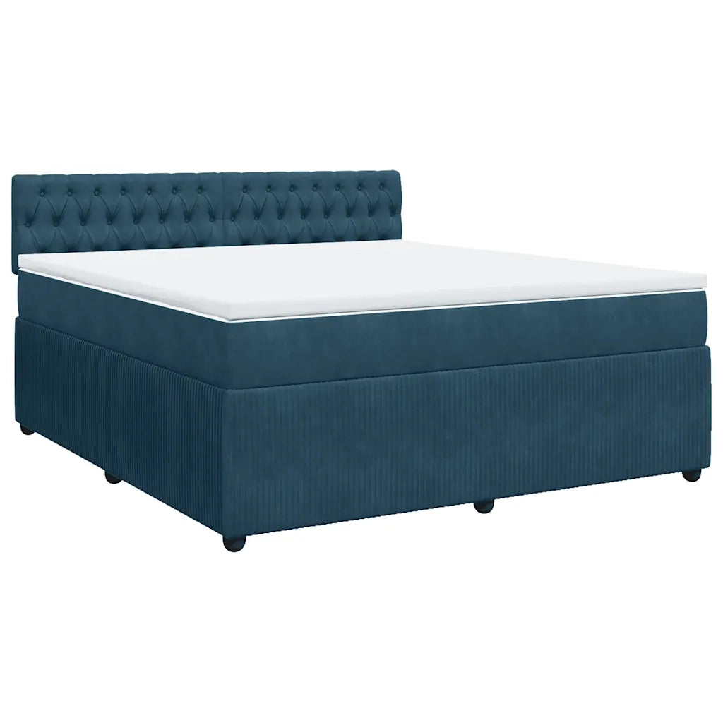 Giroletto a Molle con Materasso Blu 180x200 cm in Velluto 3290116