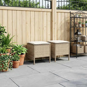 Poggiapiedi da Giardino 2 Pezzo Beige e Crema 38 x 38 x 45 cm 42025387