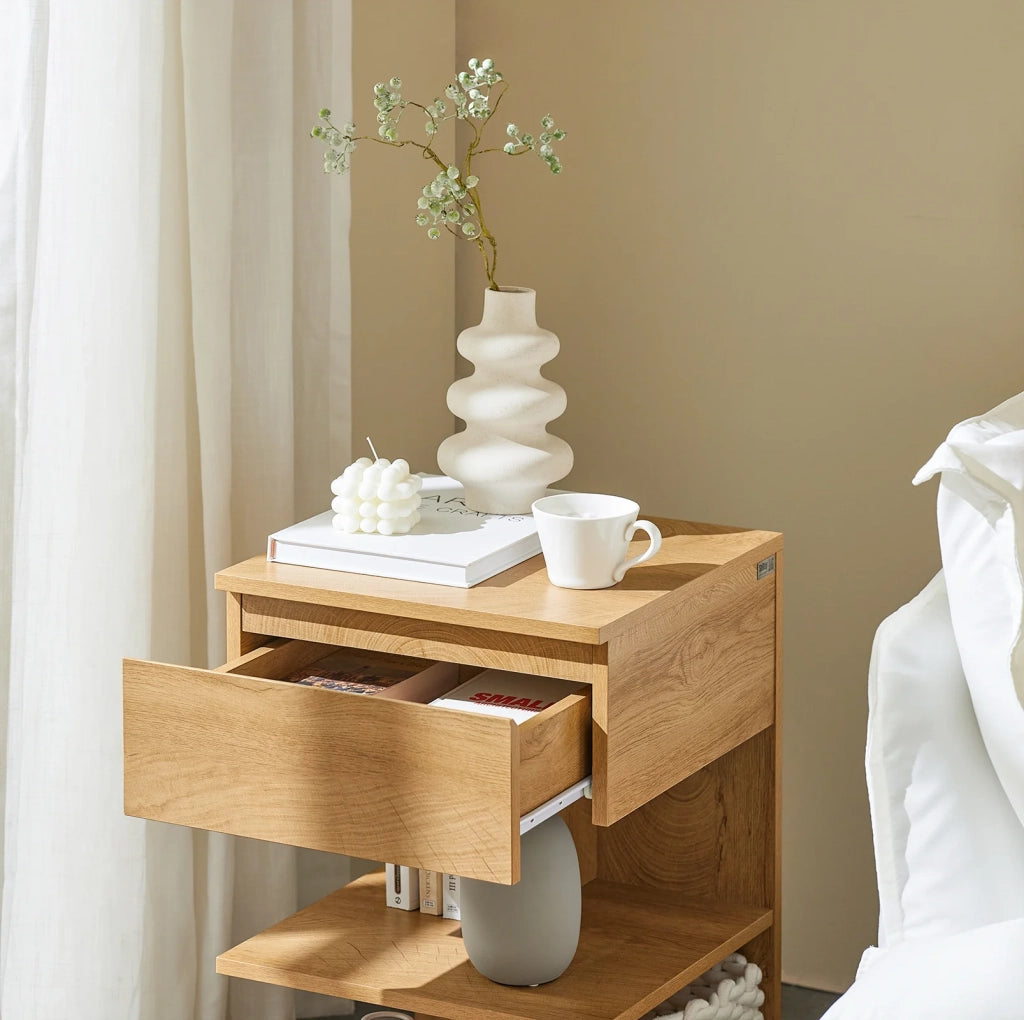 Tavolino da divano tavolino da soggiorno Comodini letto con cassetto Naturale FBT49-N