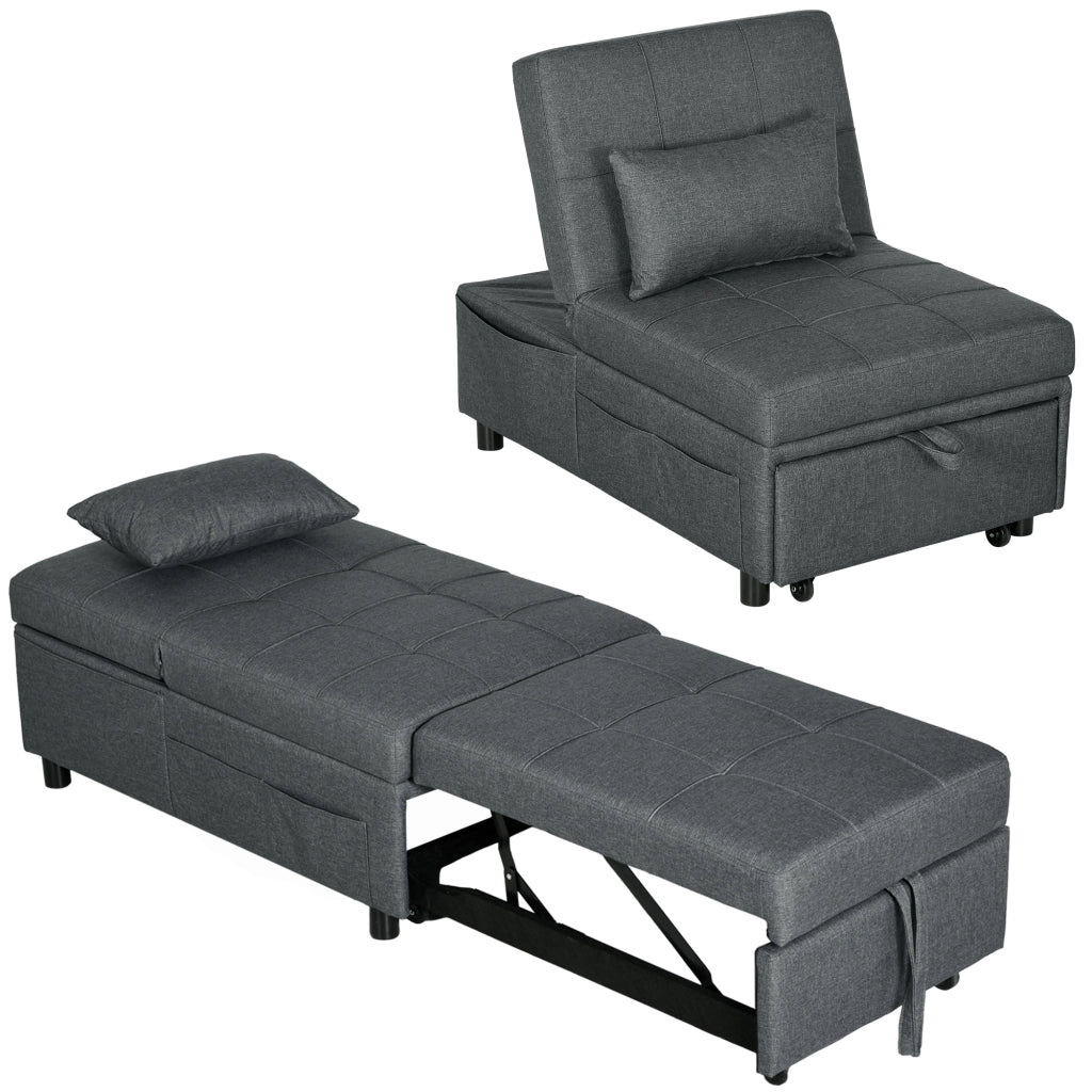 Poltrona letto regolabile con cuscino ¨C zephmum ¨C grigio