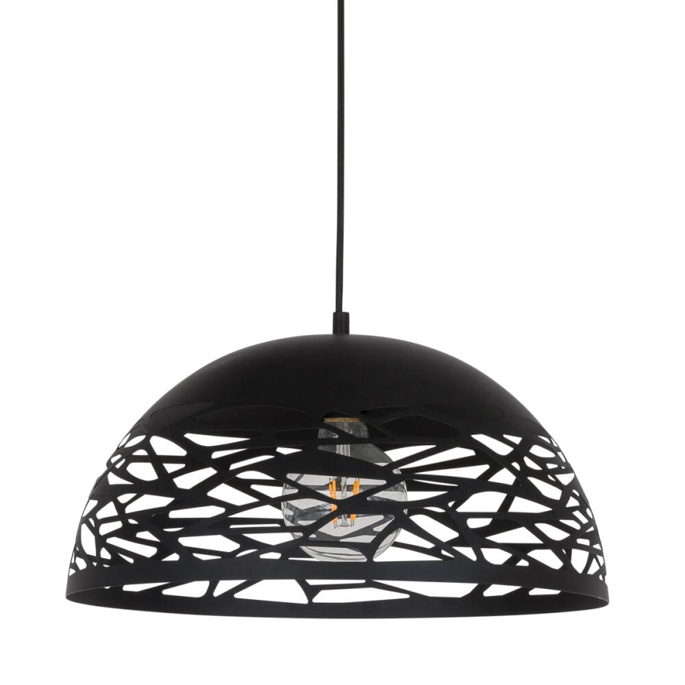 Lampada a sospensione nera traforata E27 Italux Armand