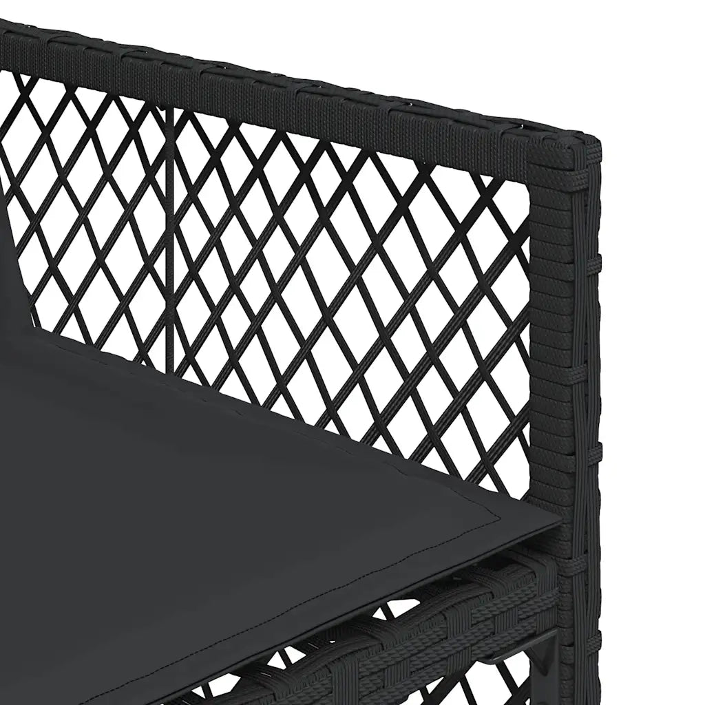 Set da Pranzo da Giardino 13pz con Cuscini Nero in Polyrattan 3210799