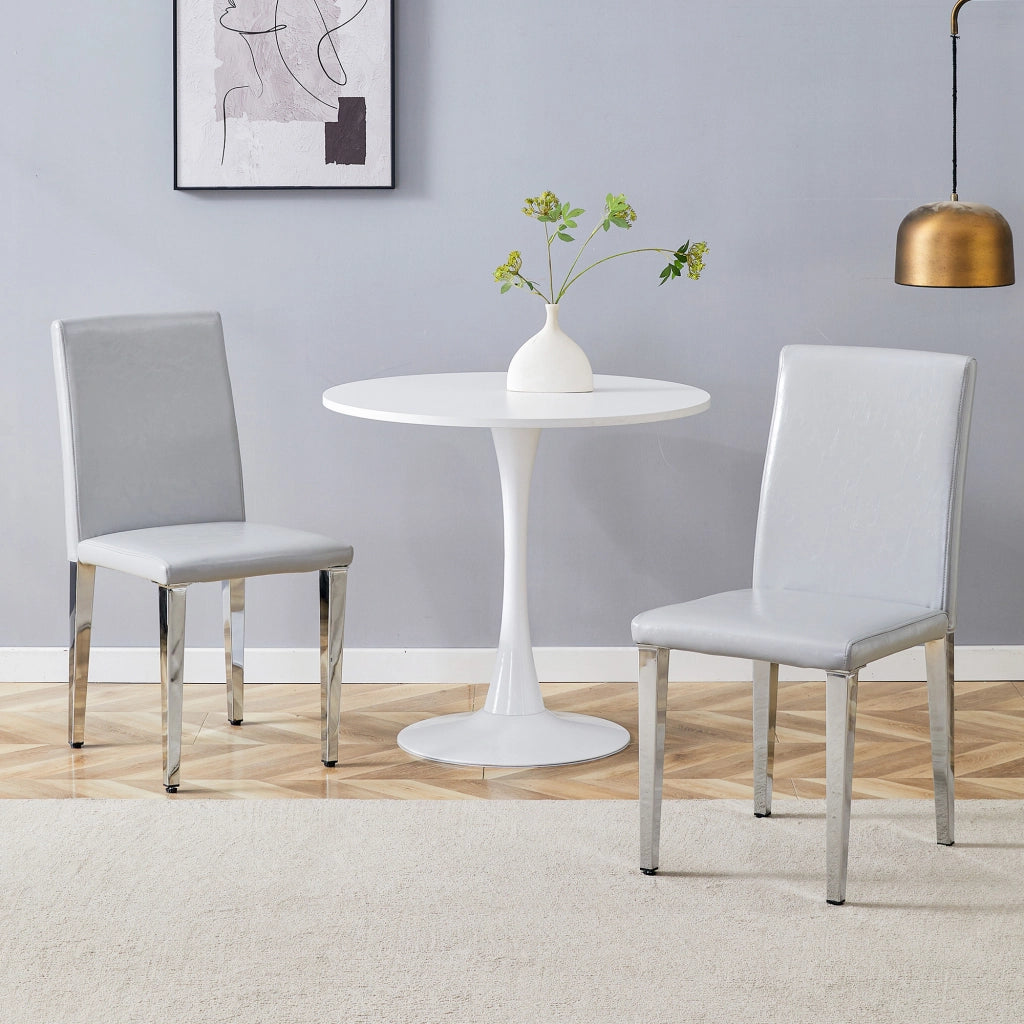 SEDIA da pranzo moderna 90 cm grigio chiaro e argento Set da 2 pezzi