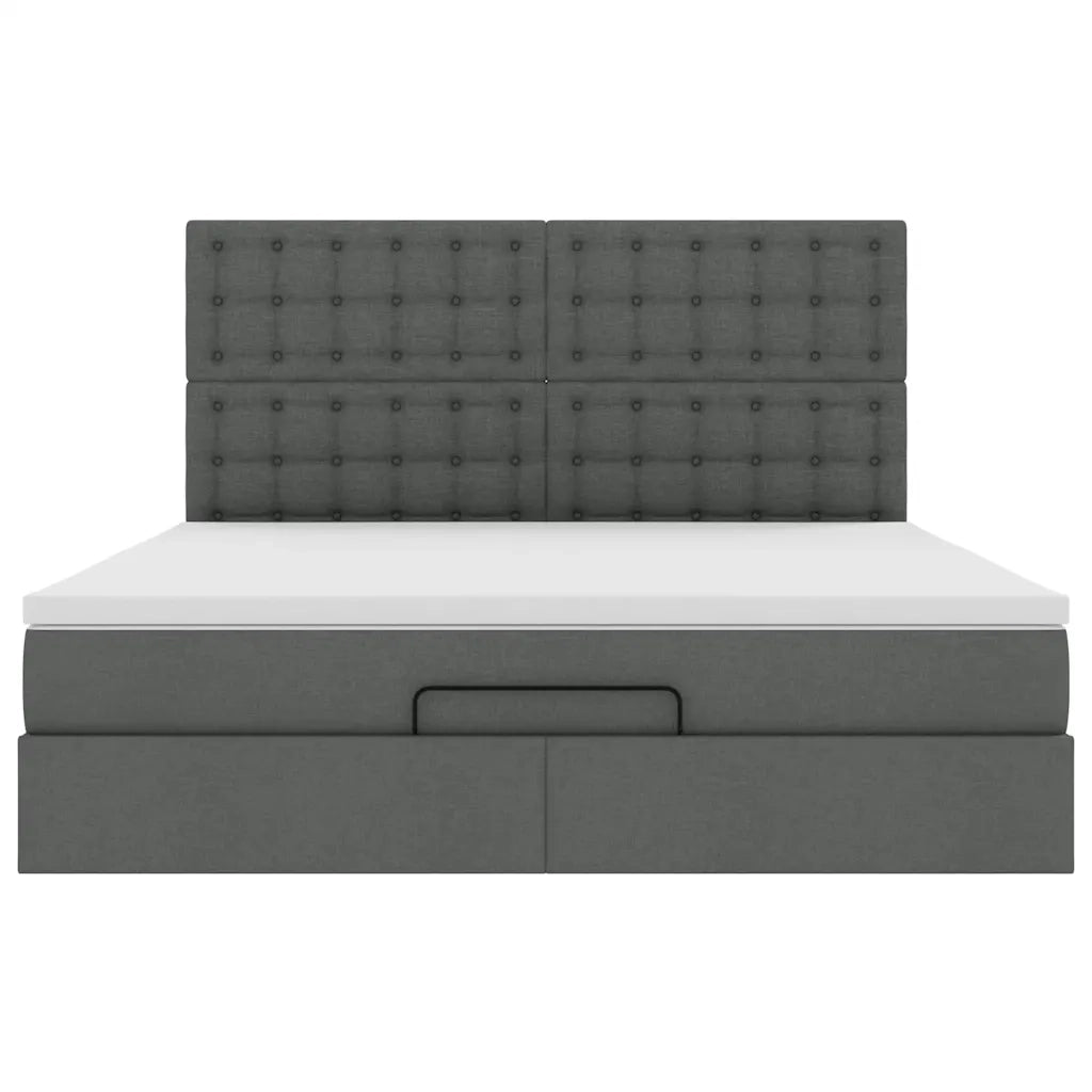 Struttura Letto Pouf con Materasso 160x200 cm in Tessuto 3313335