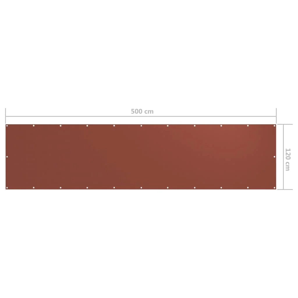 Paravento per balcone 120 x 500 cm tessuto oxford terracotta 02_0010403
