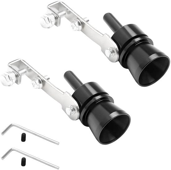 Set di scarico a flauto da 2 pezzi - Silenziatore turbo - Alluminio - Anticorrosivo - Resistente all'usura - Leggero - 10,7*2,5cm - Silenziatore turbo a flauto