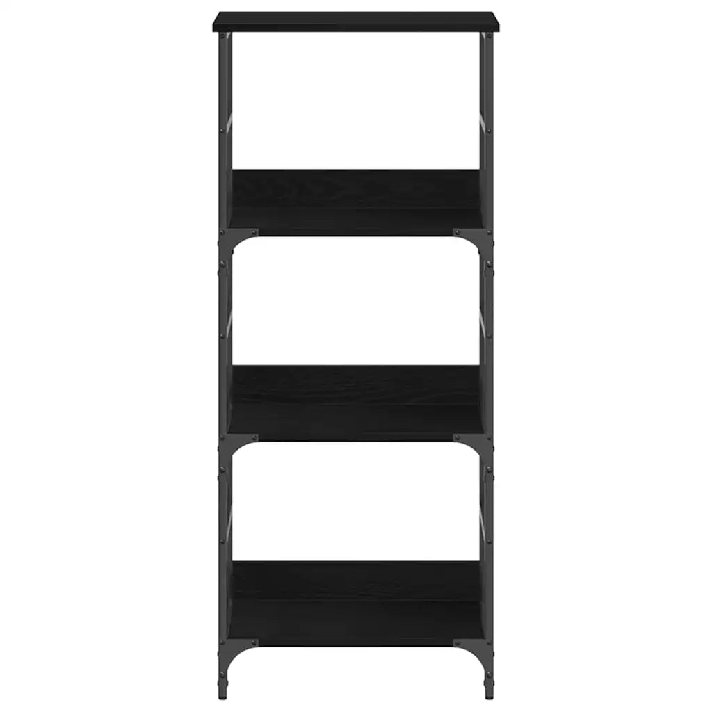 Libreria-Scaffale per Libri-Mobile di Stoccaggio Rovere Nero 50 x 33 x 117,5 cm Legno multistrato