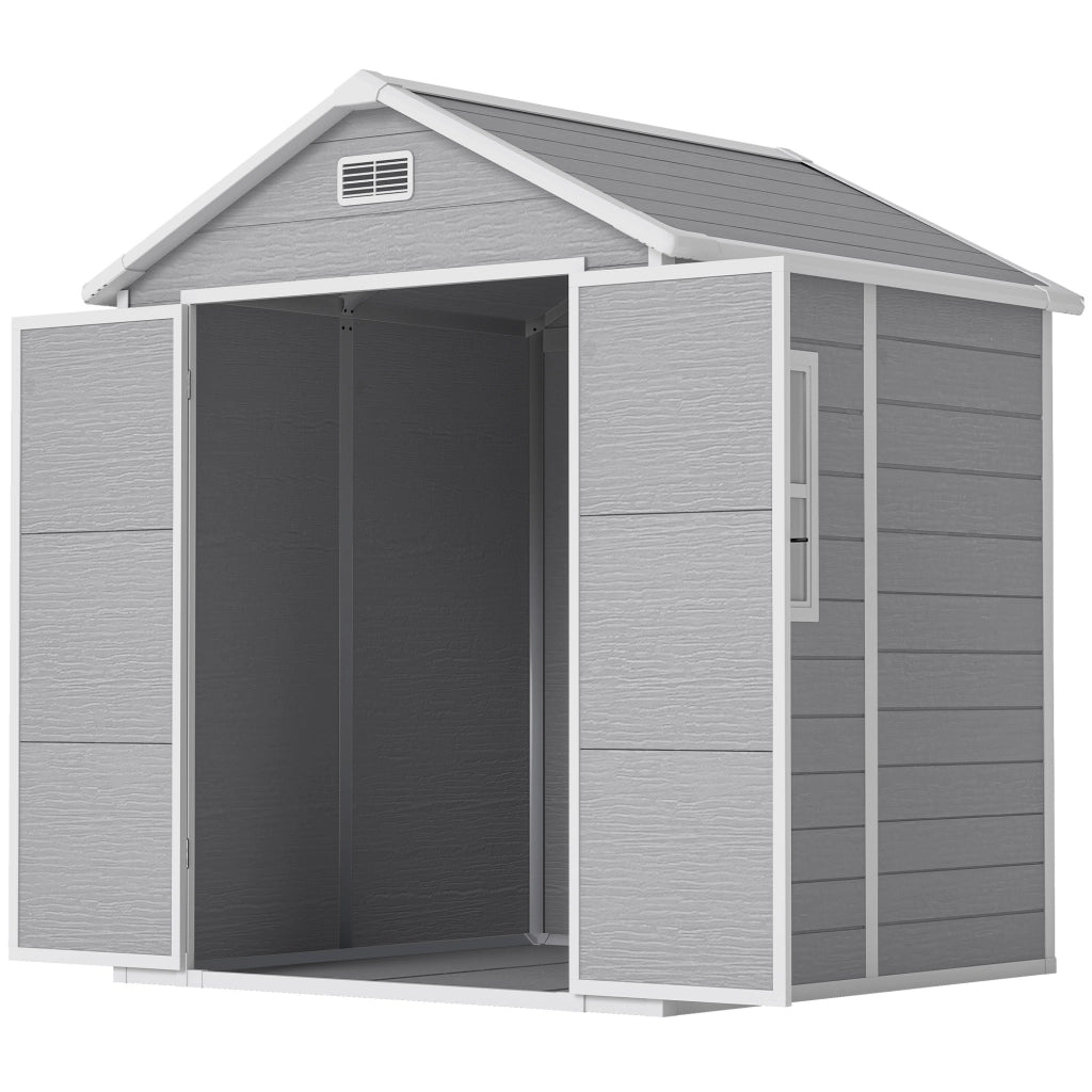 Casetta da giardino in resina ¨C Xylo ¨C 2,7 m2 grigio con pavimento 240x190x228 cm
