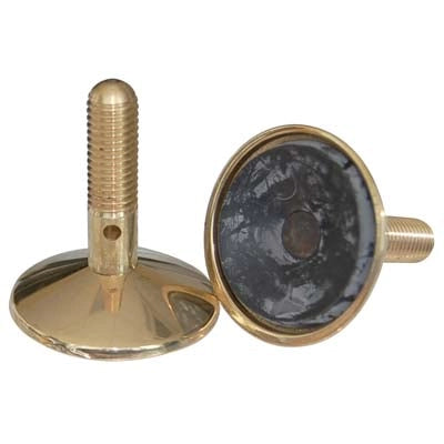 PIEDINO REGOLABILE RIALZATO X MOBILI - OTTONE LUCIDO/GOMMA D.MM 60 H.MM 60 MM 12X28- 6 pezzi