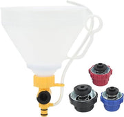 Kit di Filtro per Raffreddante - Hopper Radiatore Senza Spillamento - Ventile per Sistema di Raffreddamento dell'Impianto di Accensione per Riempimento con 3 Adattatori universali