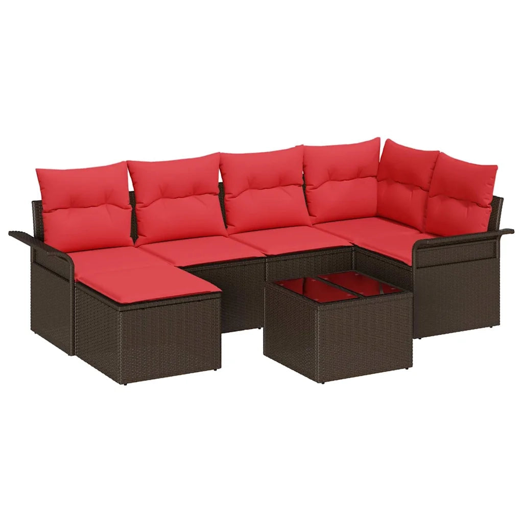 Set Divano da Giardino 7 pcs Marrone polyrattan 3354113