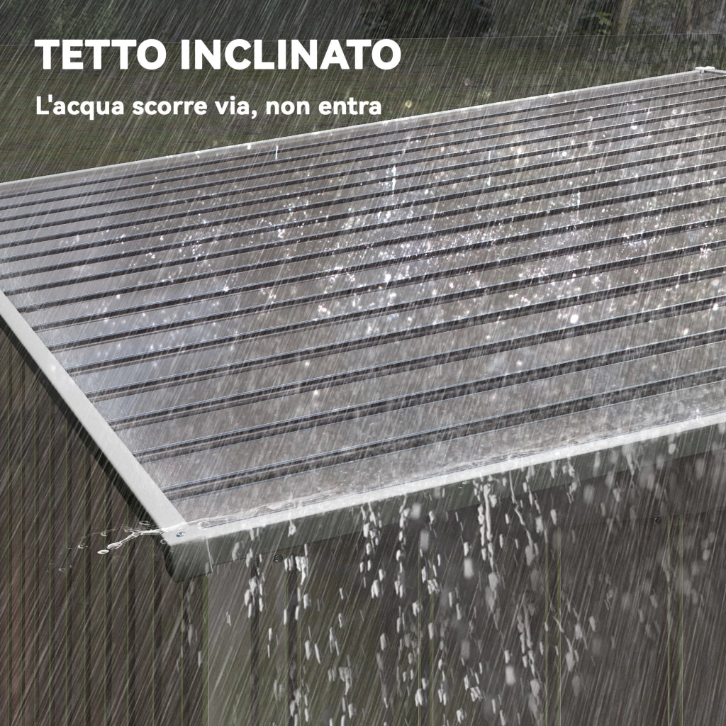 Capanno Attrezzi in Metallo 1.5x2m con Base, Porta Scorrevole e Tetto Inclinato, Grigio Chiaro