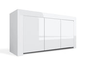 Credenza Mobile da Salotto 3 Porte 162x50x82cm TFT  Amber Bianco Lucido