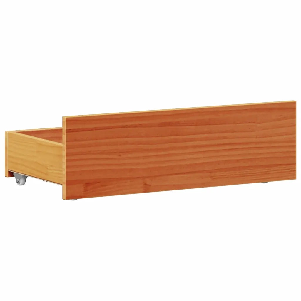 Giroletto senza Materasso con Testiera-Struttura Letto Marrone Cera 90x190 Pino