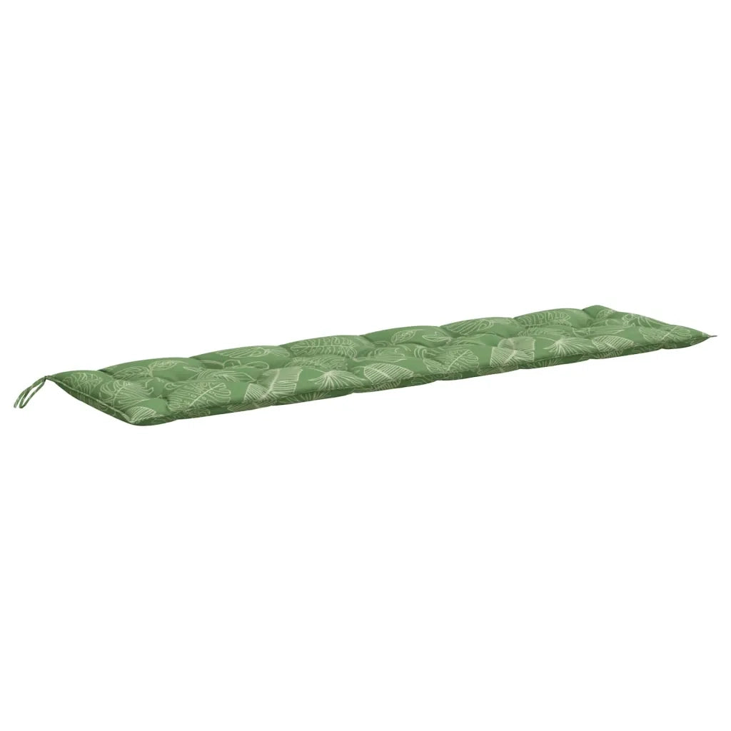 Cuscino Panca da Giardino Motivo a Foglie 200x50x7 cm Tessuto 361656