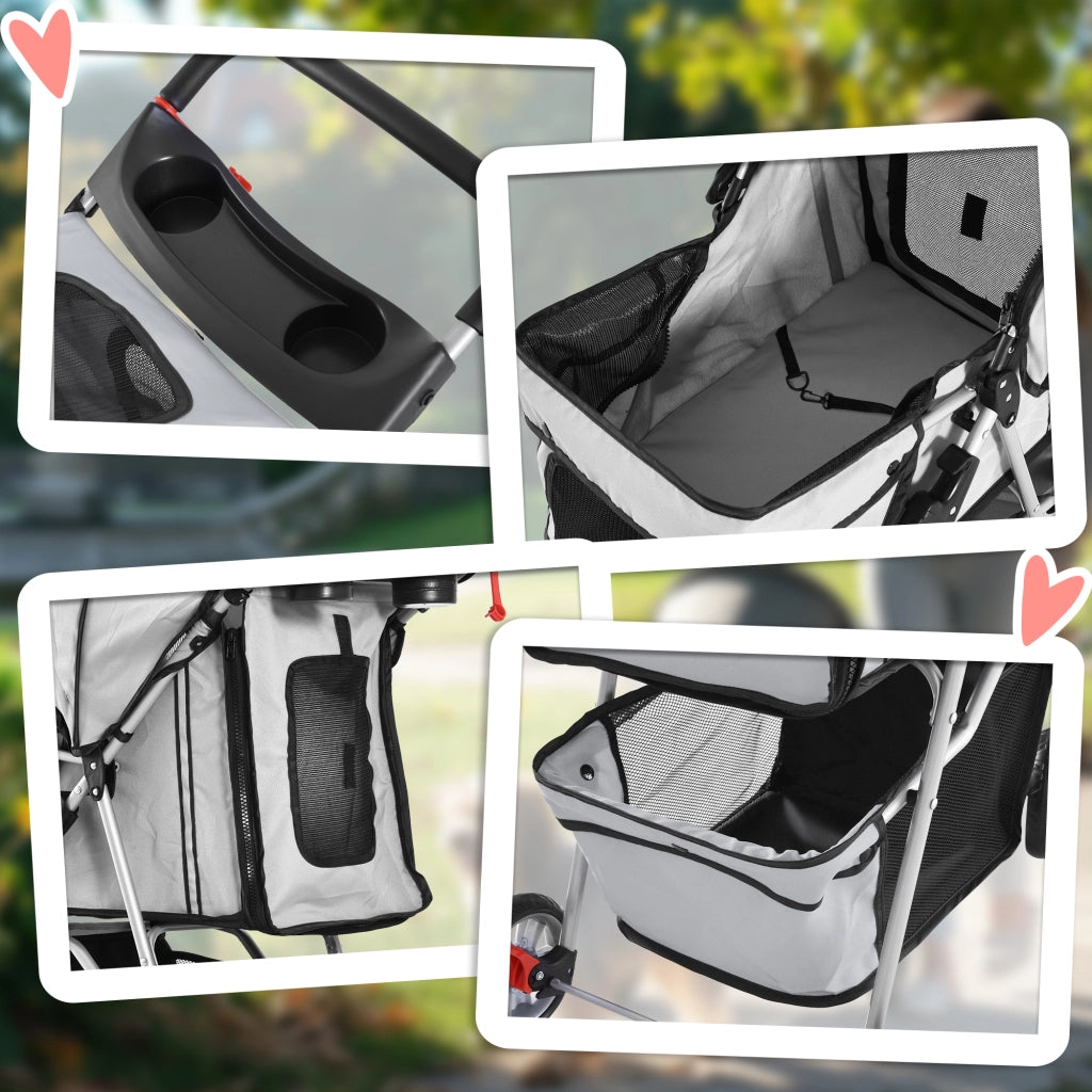 Passeggino per Cani Pieghevole ¨C zephmum ¨C Grigio