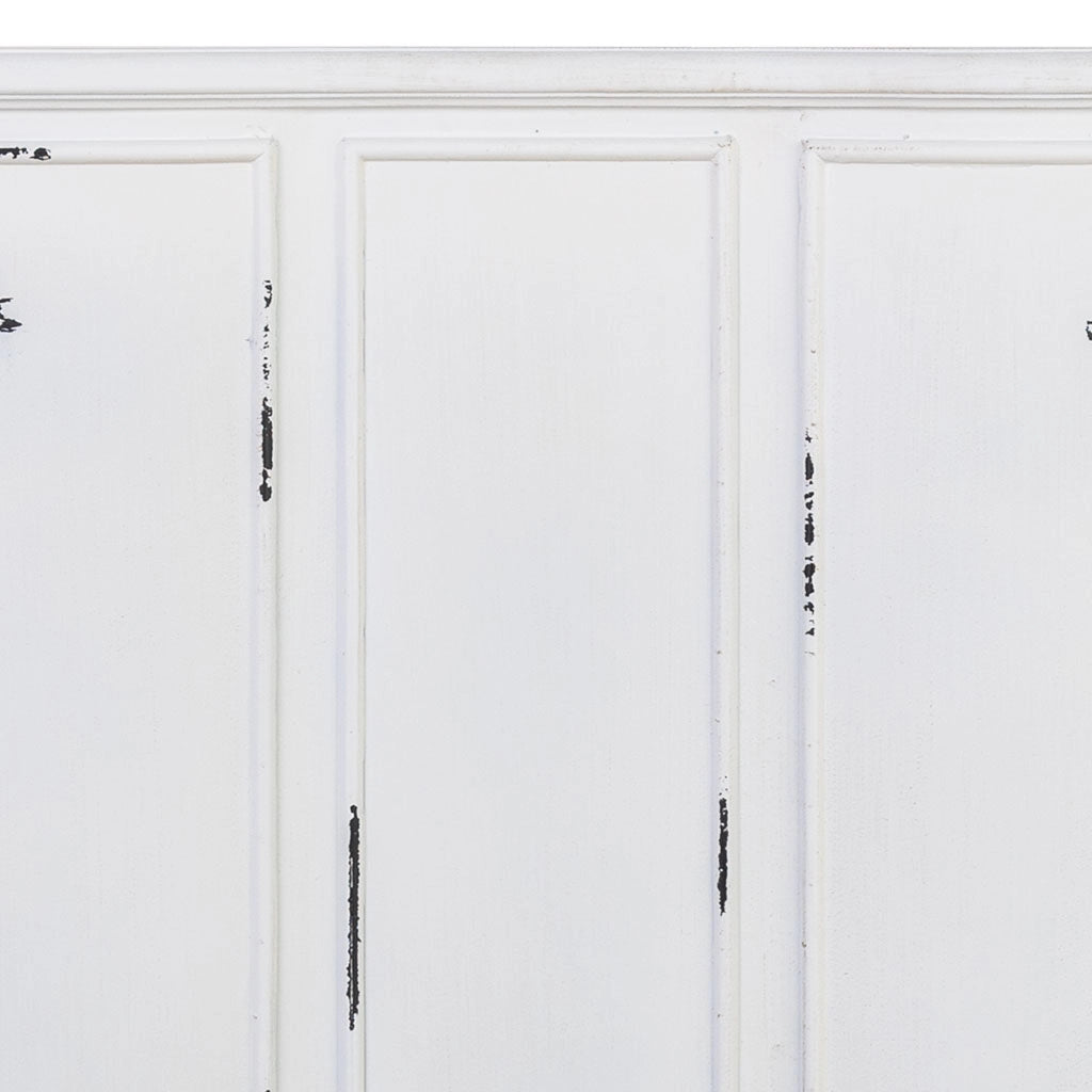 Testiera in legno bianco, 150x6x130h cm