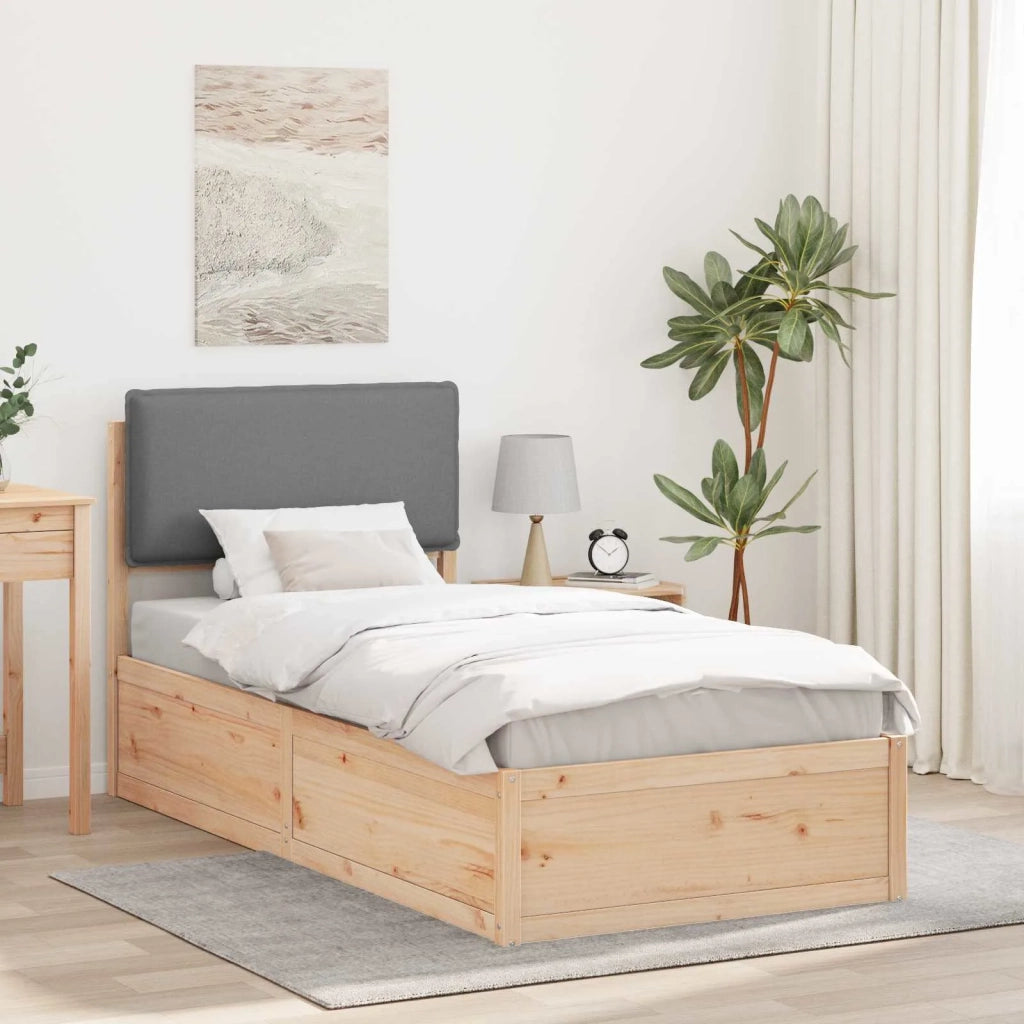 Letto con Testiera Rivestita Grigio chiaro 90 x 200 cm 877584