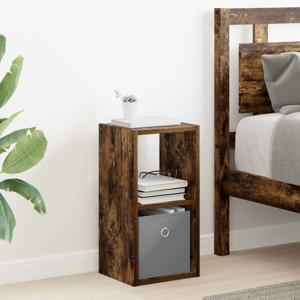 Comodino con cassetto 2 pcs Rovere fumé 25,5 x 22 x 49,5 cm 8000605