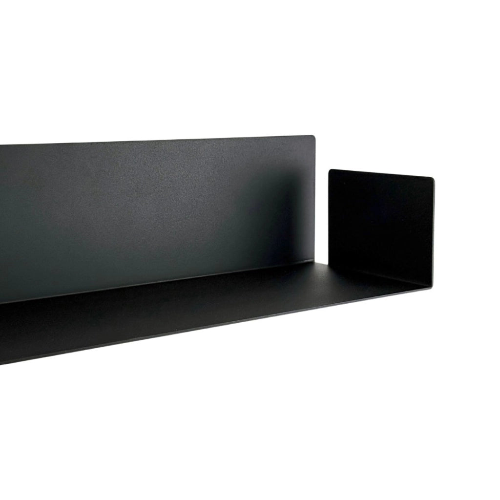 ZOI LINE180 Mensola 50 cm in Acciaio Verniciato 1,5 mm con Schiena 12 cm – Ripiano da Parete Moderno per Cucina, Bagno, Ingresso e Soggiorno Colore Mensole: Nero