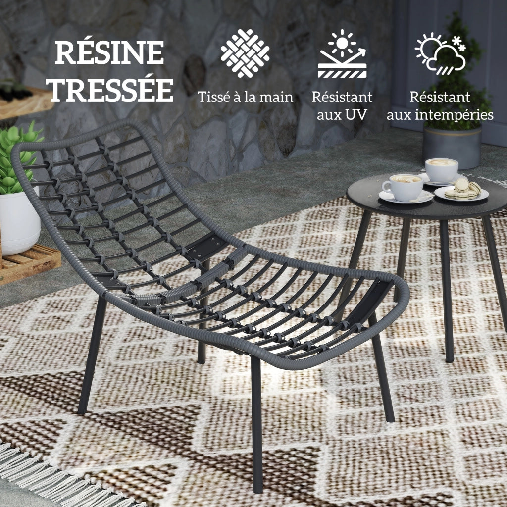 Divano da giardino 2 posti con cuscini ¨C zephmum ¨C grigio in resina polyrattan