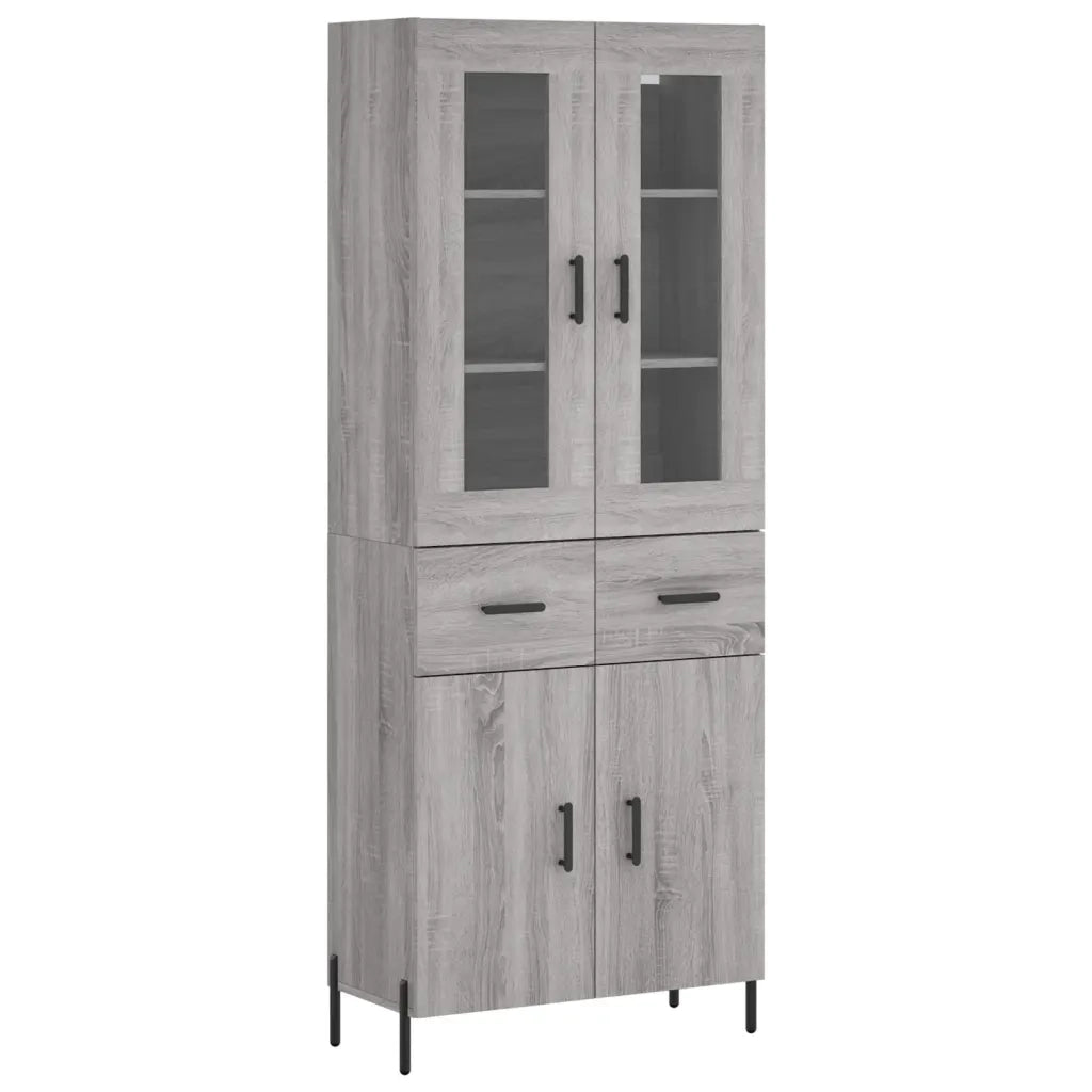 Credenza | Madia | Buffet da pranzo | Armadio da pranzo Grigio Sonoma 69,5x34x180 cm in Legno Multistrato