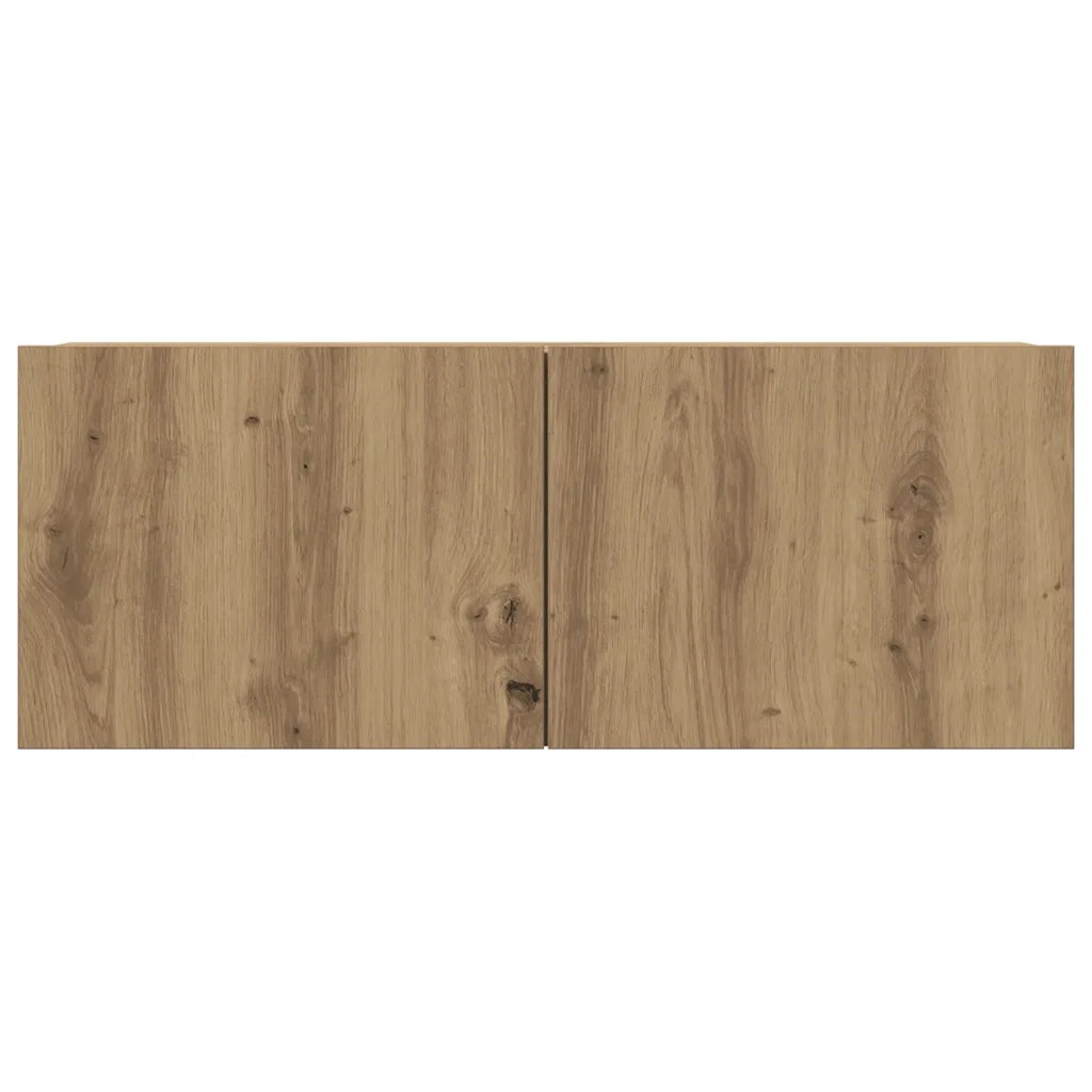 Mobili TV a Parete 2 pz-Credenza per TV sospesa Rovere Artigianale 80x30x30 cm
