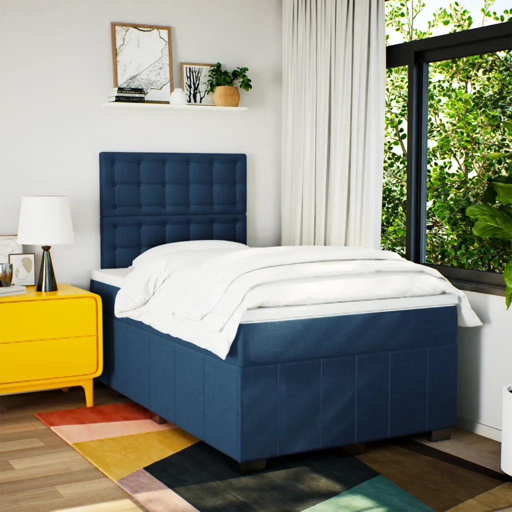 Giroletto a Molle con Materasso Blu 120x190 cm in Tessuto 3293927