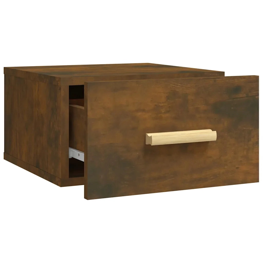 Comodini a Muro 2 pz-Set di 2 Tavolino da notte Rovere Fumo 35x35x20 cm 994316