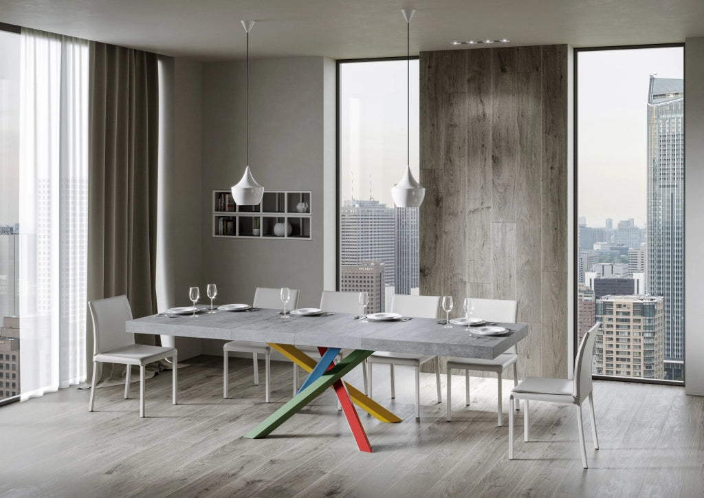Tavolo allungabile 90x140/244 cm Volta Premium Cemento telaio 4/B